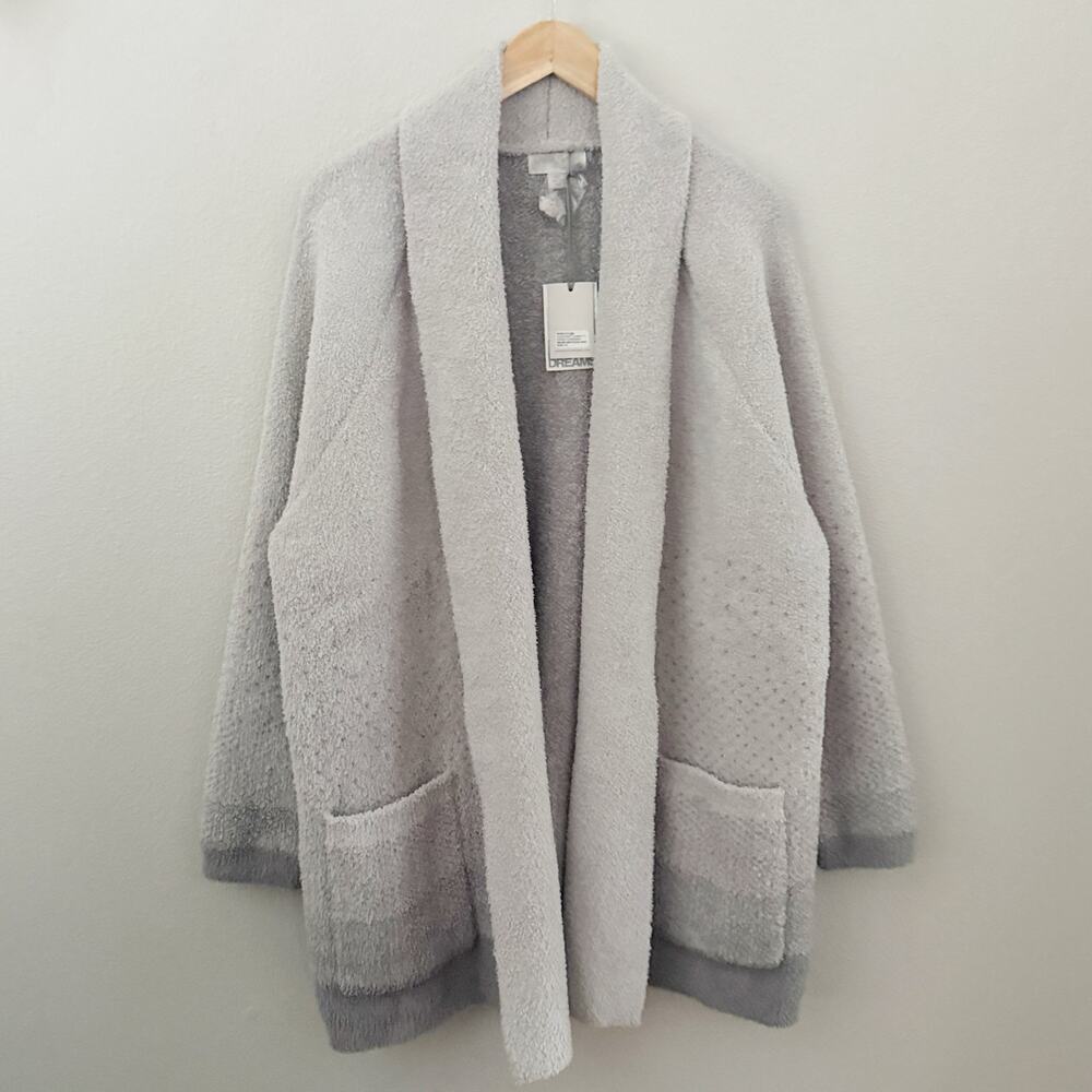 BAREFOOT DREAMS | CozyChic Confetti Shawl Cardigan Malibu Mist Doce Gray‎ | 1X - Picture 2 of 7